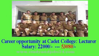 Career opportunity as Lecturer in Cadet Colleges, Salary BDT 53080
